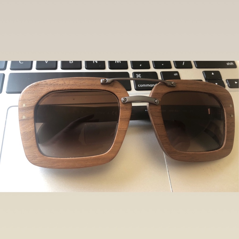 Authentic Prada Wooden Sunglasses Nut Canaletto - Picture 7 of 7